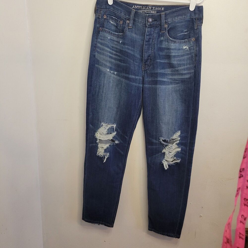 American Eagle Vintage High Rise Jeans Womens 6 Distressed Button Fly Denim
